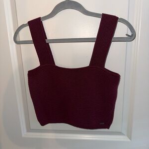 Hollister Deep Red Knit Crop Top
